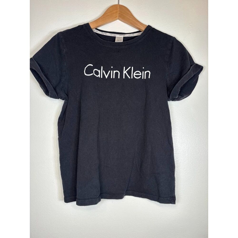 Clavin Klein Sleepwear Short Sleeve Top in black